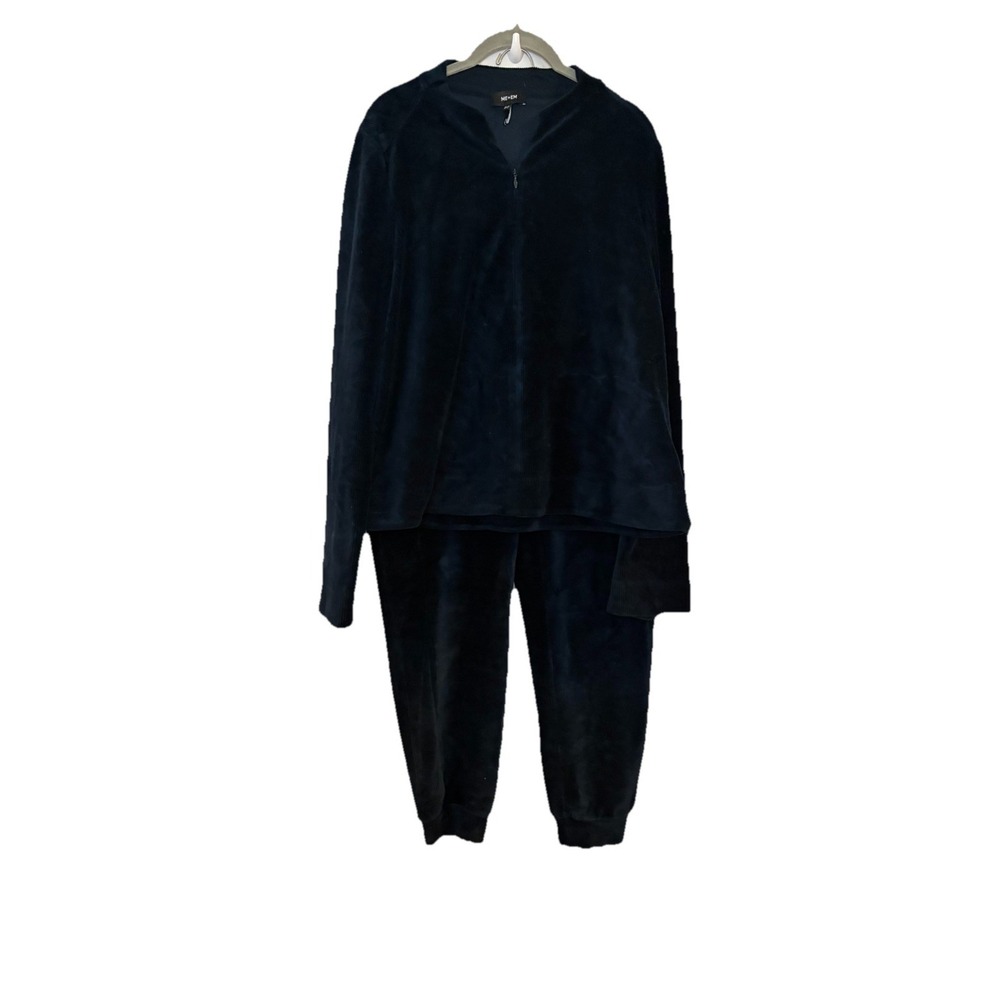 ME+EM 2 Piece Matching Set Fluid‎ Cord Velour Box Top and Jogger Pants Navy 8/10